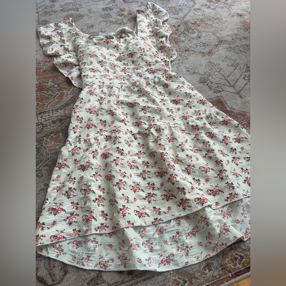 Floral Pink Ruffle Dress - Picture 3 of 5